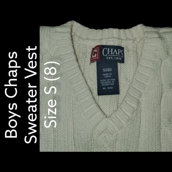 Chaps Sweater Vest SIZE 8 - Picture 3 of 3